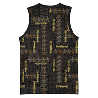 Hawaii Brown Plumeria Lei Black Basketball Jersey Frangipani Floral Heritage Art