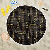Hawaii Brown Plumeria Lei Black Beach Blanket Frangipani Floral Heritage Art