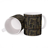 Hawaii Brown Plumeria Lei Black Ceramic Mug Frangipani Floral Heritage Art