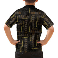 Hawaii Brown Plumeria Lei Black Family Matching Puletasi and Hawaiian Shirt Frangipani Floral Heritage Art LT01 - Polynesian Pride
