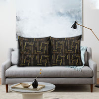 Hawaii Brown Plumeria Lei Black Pillow Cover Frangipani Floral Heritage Art