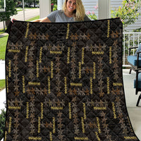 Hawaii Brown Plumeria Lei Black Quilt Frangipani Floral Heritage Art