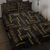 Hawaii Brown Plumeria Lei Black Quilt Bed Set Frangipani Floral Heritage Art