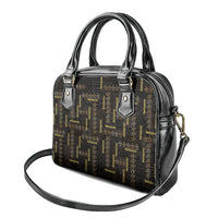 Hawaii Brown Plumeria Lei Black Shoulder Handbag Frangipani Floral Heritage Art