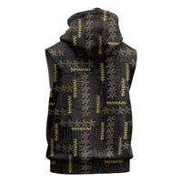 Hawaii Brown Plumeria Lei Black Sleeveless Zip Hoodie Frangipani Floral Heritage Art
