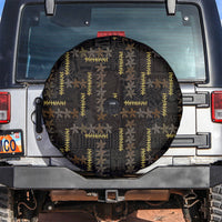 Hawaii Brown Plumeria Lei Black Spare Tire Cover Frangipani Floral Heritage Art