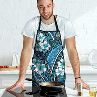 Polynesian Hibiscus Tropical Blue Floral Apron Tribal Pattern - Polynesian Pride