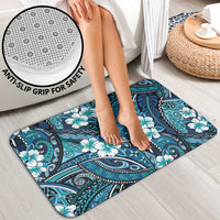 Polynesian Hibiscus Tropical Blue Floral Bathroom Set Tribal Pattern - Polynesian Pride