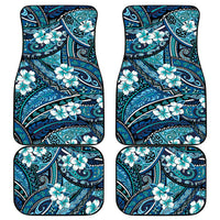 Polynesian Hibiscus Tropical Blue Floral Car Mats Tribal Pattern - Polynesian Pride