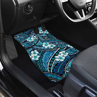 Polynesian Hibiscus Tropical Blue Floral Car Mats Tribal Pattern - Polynesian Pride