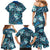 Polynesian Hibiscus Tropical Blue Floral Family Matching Mermaid Dress and Hawaiian Shirt Tribal Pattern - Polynesian Pride