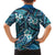 Polynesian Hibiscus Tropical Blue Floral Family Matching Tank Maxi Dress and Hawaiian Shirt Tribal Pattern - Polynesian Pride