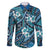 Polynesian Hibiscus Tropical Blue Floral Family Matching Tank Maxi Dress and Hawaiian Shirt Tribal Pattern - Polynesian Pride