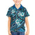 Polynesian Hibiscus Tropical Blue Floral Family Matching Tank Maxi Dress and Hawaiian Shirt Tribal Pattern - Polynesian Pride