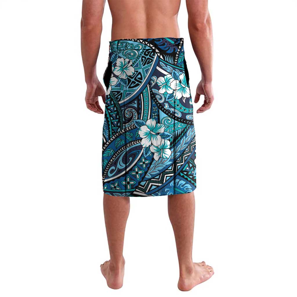Polynesian Hibiscus Tropical Blue Floral Lavalava Tribal Pattern - Polynesian Pride