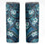 Polynesian Hibiscus Tropical Blue Floral Skinny Tumbler Tribal Pattern - Polynesian Pride