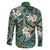 Polynesian Hibiscus Tropical Green Floral Family Matching Short Sleeve Bodycon Dress and Hawaiian Shirt Tribal Pattern - Polynesian Pride