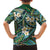 Polynesian Hibiscus Tropical Green Floral Family Matching Tank Maxi Dress and Hawaiian Shirt Tribal Pattern - Polynesian Pride