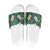 Polynesian Hibiscus Tropical Green Floral Slide Sandals Tribal Pattern - Polynesian Pride