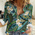 Polynesian Hibiscus Tropical Green Floral Women Casual Shirt Tribal Pattern - Polynesian Pride