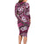 Polynesian Hibiscus Tropical Pink Floral Family Matching Long Sleeve Bodycon Dress and Hawaiian Shirt Tribal Pattern - Polynesian Pride