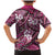 Polynesian Hibiscus Tropical Pink Floral Family Matching Mermaid Dress and Hawaiian Shirt Tribal Pattern - Polynesian Pride