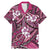 Polynesian Hibiscus Tropical Pink Floral Family Matching Mermaid Dress and Hawaiian Shirt Tribal Pattern - Polynesian Pride