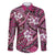 Polynesian Hibiscus Tropical Pink Floral Family Matching Short Sleeve Bodycon Dress and Hawaiian Shirt Tribal Pattern - Polynesian Pride