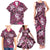 Polynesian Hibiscus Tropical Pink Floral Family Matching Tank Maxi Dress and Hawaiian Shirt Tribal Pattern - Polynesian Pride