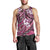 Polynesian Hibiscus Tropical Pink Floral Men Tank Top Tribal Pattern - Polynesian Pride