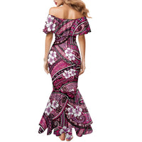 Polynesian Hibiscus Tropical Pink Floral Mermaid Dress Tribal Pattern LT01 - Polynesian Pride