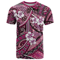 Polynesian Hibiscus Tropical Pink Floral T Shirt Tribal Pattern - Polynesian Pride