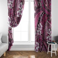 Polynesian Hibiscus Tropical Pink Floral Window Curtain Tribal Pattern - Polynesian Pride