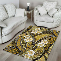 Polynesian Hibiscus Tropical Yellow Floral Area Rug Tribal Pattern - Polynesian Pride
