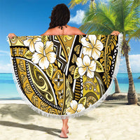 Polynesian Hibiscus Tropical Yellow Floral Beach Blanket Tribal Pattern - Polynesian Pride