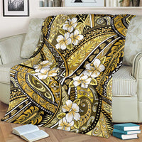 Polynesian Hibiscus Tropical Yellow Floral Blanket Tribal Pattern - Polynesian Pride