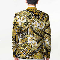Polynesian Hibiscus Tropical Yellow Floral Blazer Tribal Pattern - Polynesian Pride