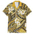 Polynesian Hibiscus Tropical Yellow Floral Family Matching Tank Maxi Dress and Hawaiian Shirt Tribal Pattern - Polynesian Pride