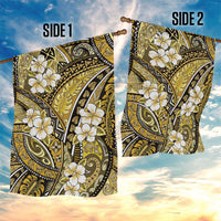 Polynesian Hibiscus Tropical Yellow Floral Garden Flag Tribal Pattern - Polynesian Pride