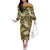 Polynesian Hibiscus Tropical Yellow Floral Off The Shoulder Long Sleeve Dress Tribal Pattern - Polynesian Pride