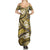 Polynesian Hibiscus Tropical Yellow Floral Summer Maxi Dress Tribal Pattern - Polynesian Pride