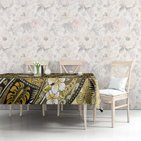 Polynesian Hibiscus Tropical Yellow Floral Tablecloth Tribal Pattern - Polynesian Pride