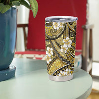 Polynesian Hibiscus Tropical Yellow Floral Tumbler Cup Tribal Pattern - Polynesian Pride