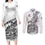 New Zealand Silver Fern Rugby Couples Matching Long Sleeve Bodycon Dress and Long Sleeve Button Shirts Aotearoa Kiwi Maori White Version LT01 White - Polynesian Pride