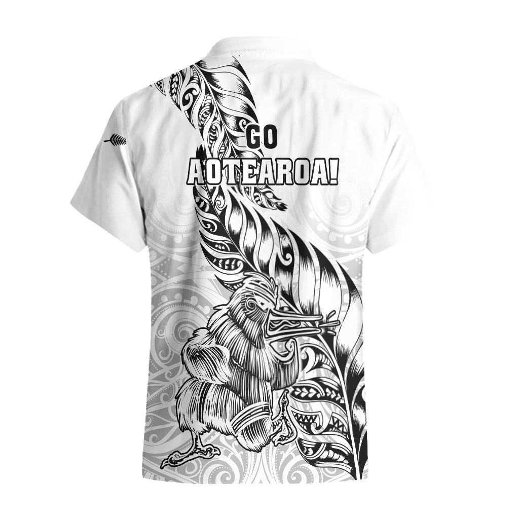 New Zealand Silver Fern Rugby Hawaiian Shirt Aotearoa Kiwi Maori White Version LT01 - Polynesian Pride