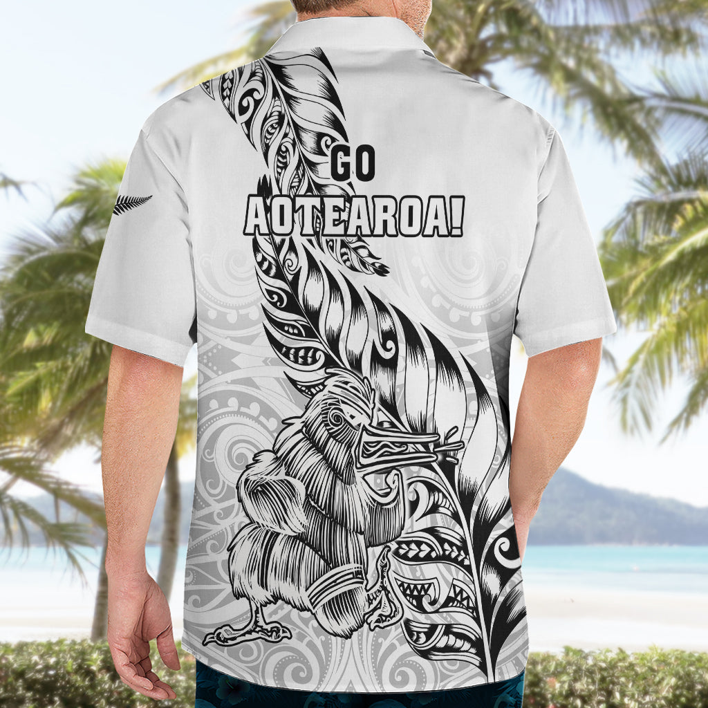 New Zealand Silver Fern Rugby Hawaiian Shirt Aotearoa Kiwi Maori White Version LT01 - Polynesian Pride