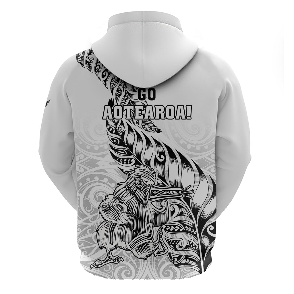 New Zealand Silver Fern Rugby Hoodie Aotearoa Kiwi Maori White Version LT01 - Polynesian Pride