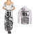 Custom New Zealand Silver Fern Rugby Couples Matching Summer Maxi Dress and Long Sleeve Button Shirts Aotearoa Kiwi Maori White Version LT01 - Polynesian Pride
