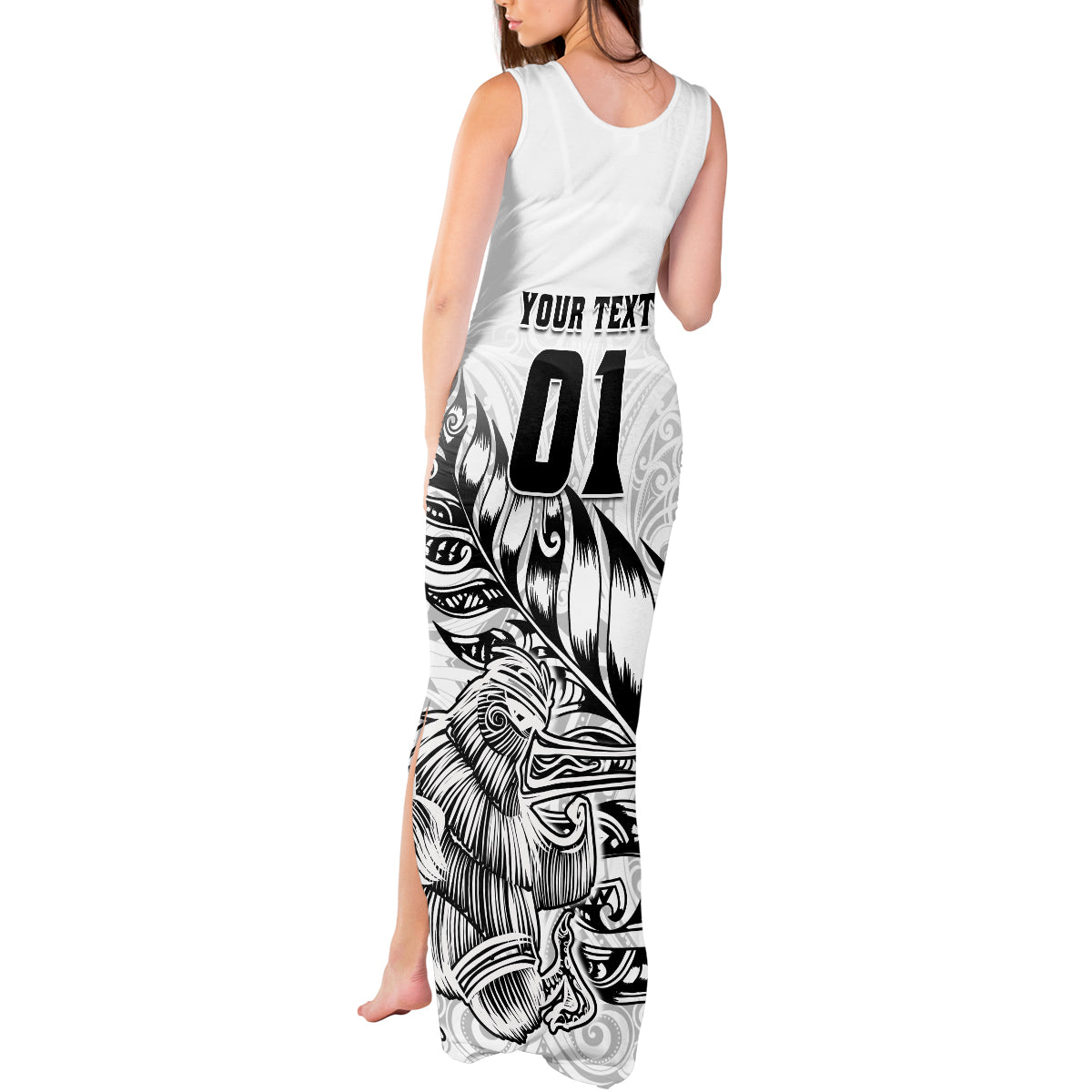 Custom New Zealand Silver Fern Rugby Tank Maxi Dress Aotearoa Kiwi Maori White Version LT01 - Polynesian Pride