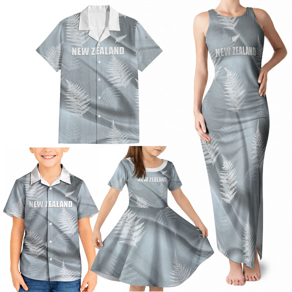 Custom Rugby New Zealand 2026 Family Matching Tank Maxi Dress and Hawaiian Shirt The Fern Go Champions